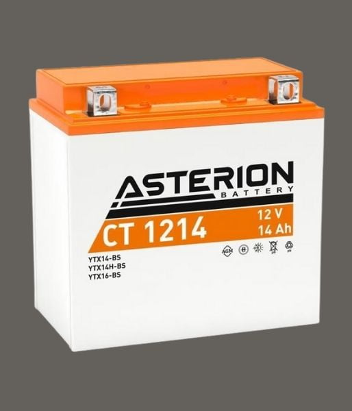 AKÜ: Asterion CT1214 12V 14Ah AGM Kapalı Bakımsız Motosiklet Aküsü